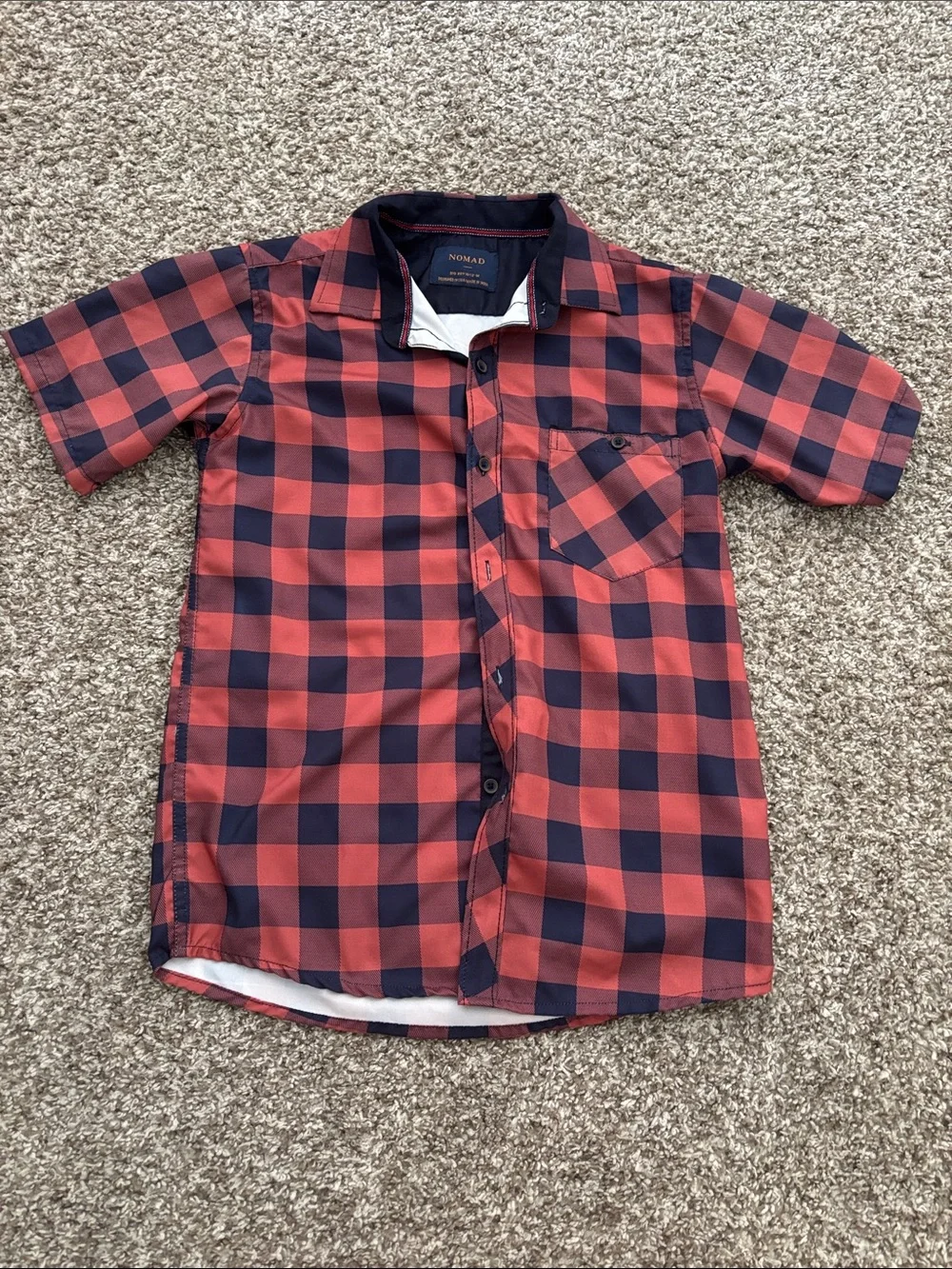 Boys Short-Sleeve Shirts Bundle - Navy Dot, Red Plaid, Yellow Plaid medium 10-12